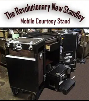 Mister Shines’ Mobile Courtesy Stands offer a revolutionary new approach to business development and enticing those precious customers to your booth